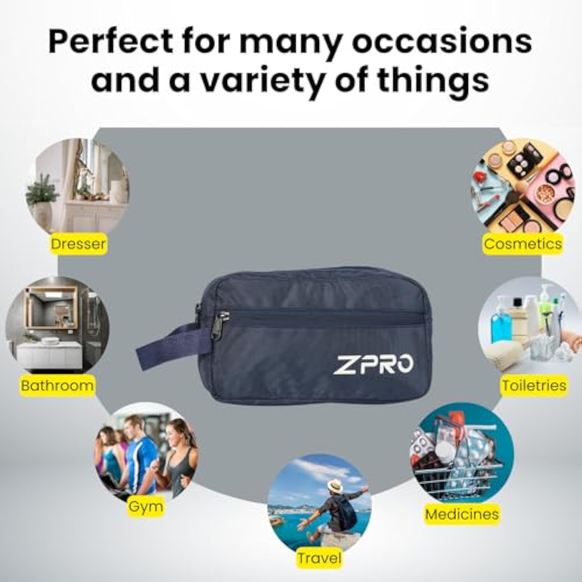 Travel Toiletry Bag for Men & Women, Large Capacity Organizer